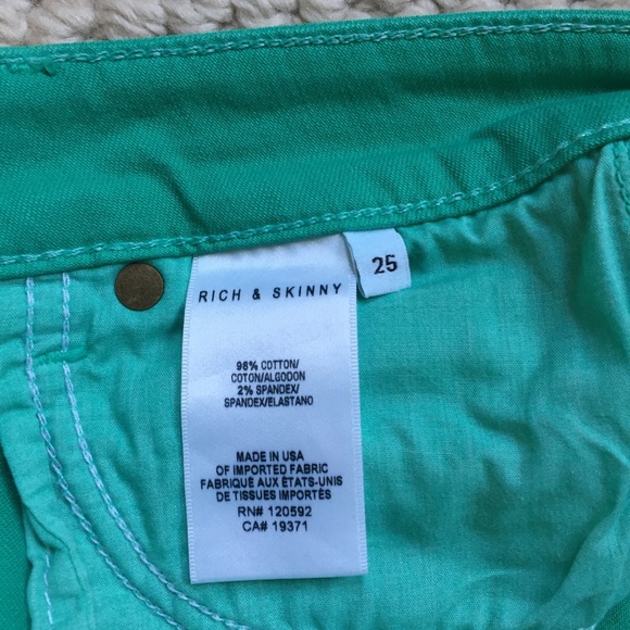 2/$10! Rich & Skinny mid-rise green jeans - Picture 9 of 10
